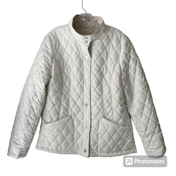 Weatherproof Quilted Reversible Water Resistant Puffer Jacket White and Beige L - Picture 6 of 16